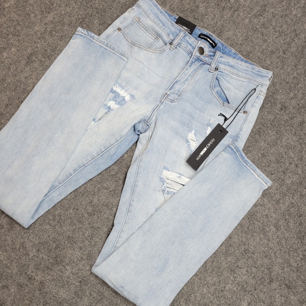 Fashion Nova Jeans Womens 30 Ain't Got Nothing To Lose Skinny Grunge Y2K Distres